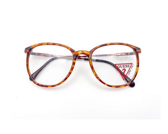 1980s GUESS Vintage Eyeglasses | Round Panto Tortoiseshell Frames | Authentic Deadstock Eyewear