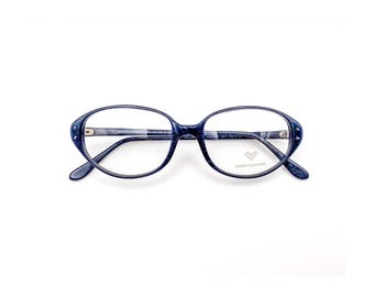 1990s Mario Valentino Vintage Cat Eye Eyeglasses | Soft Black Acetate Deadstock Frames