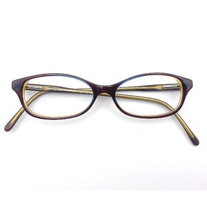 2000s MARCHON Vintage Eyeglasses | Women's Olive Green Tri-Color Rectangular Frames | Y2K Authentic Deadstock