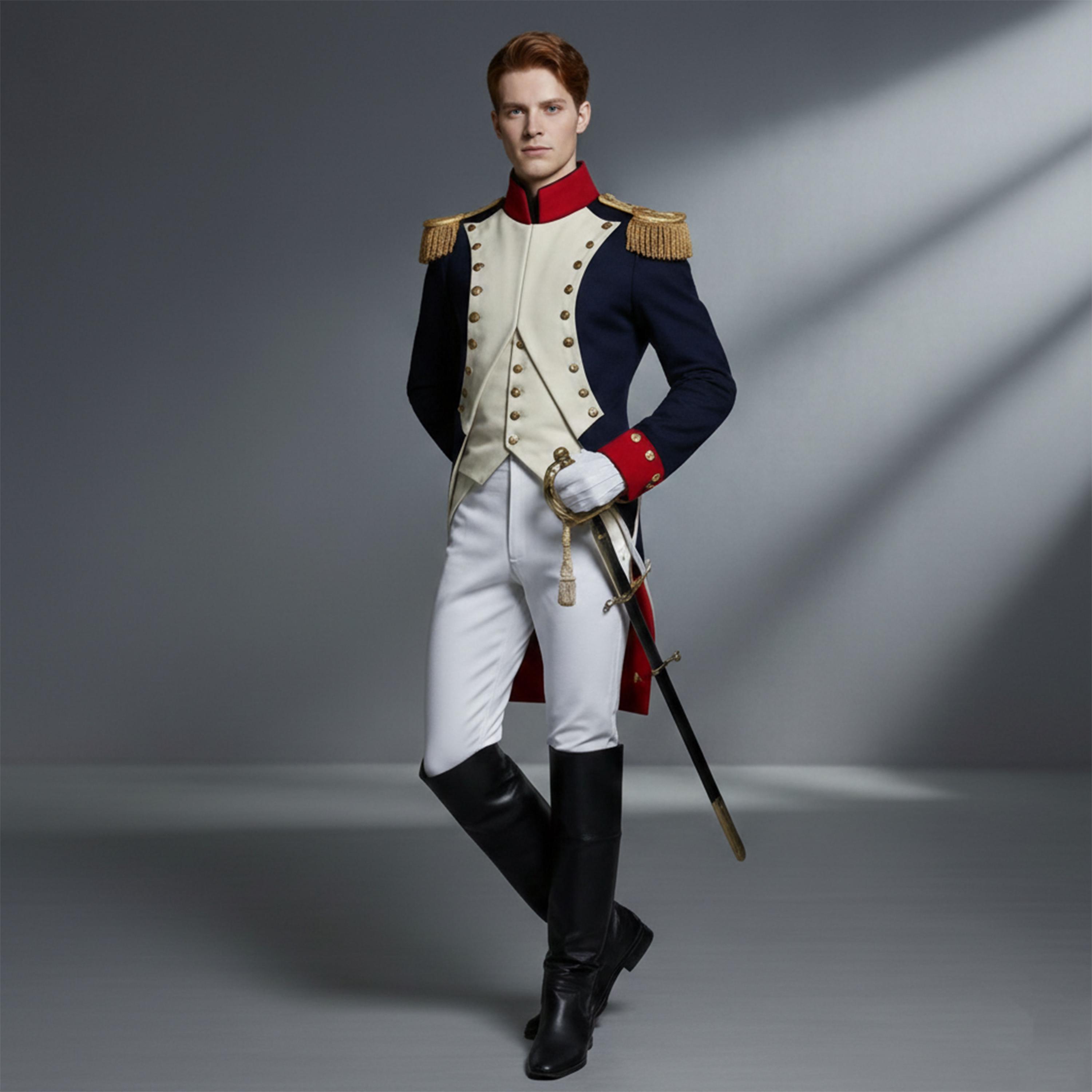 Napoleonic Military Tailcoat – Royal Prince Jacket With Epaulettes ...