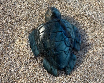 Blue/green flash labradorite Honu (Sea turtle)