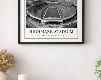 Highmark Stadium Black and White Print, Buffalo Bills Farewell Tribute (Digital Download)