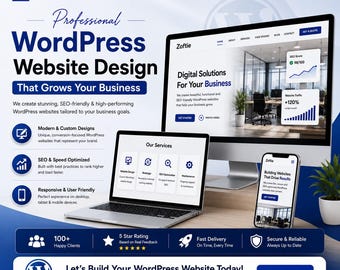 Conception et refonte de sites web professionnels WordPress sur mesure, site web moderne, installation WordPress, optimisation SEO