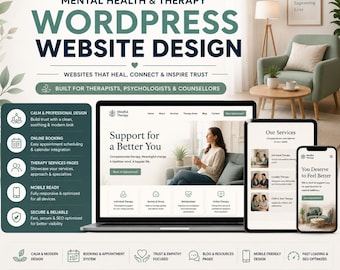 Custom Website Design and Setup for Therapist, Psychologist, Consultant and Counsellor, Booking System | WordPress Setup and Customization