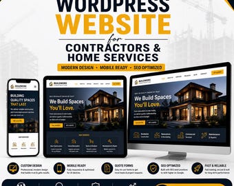 Custom Wordpress Website setup, develop and redesign for Contractors, Builders and Home Service Businesses, forms and gallery landing pages