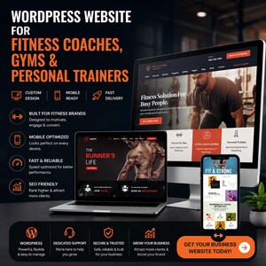 Sitio web WordPress para gimnasios y empresas de fitness / Sitio web de entrenadores personales / Horarios de clases y reservas