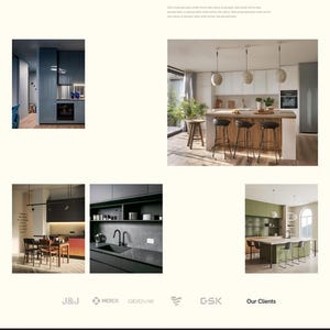 May include: A website landing page for Infratech featuring a hero section with a modern kitchen, multiple project gallery grids, statistical data blocks, client logos, a testimonial section, and a contact form with input fields for name and email.