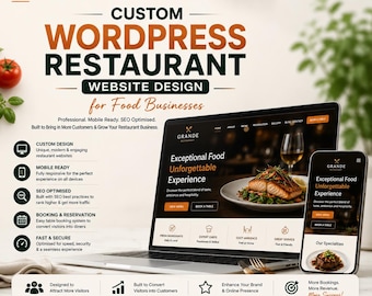 Custom WordPress Restaurant Website Design and Setup | Food Business, Cafe & Dining Website | Personal Chef, Catering and Delivery site