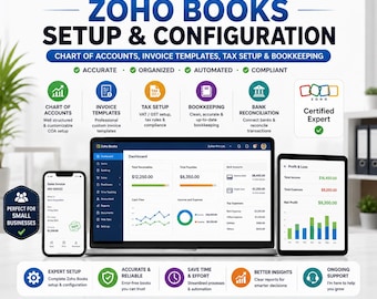 Zoho Books Setup & Configuration | Chart of Accounts, Invoice Templates, Tax Setup and Bookkeeping | Small Business Accounting Expert
