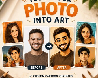 Portrait personnalisé style Pixar | Transformez votre photo en une œuvre d'art Pixar animée 3D unique | Cadeau numérique personnalisé « Numérique uniquement »