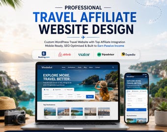 Travel Affiliate Wordpress Website design and setup, Tour Agency, Blogs, Tourism website, Custom templates, Booking Integrations website