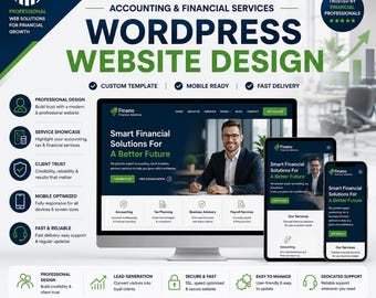 Custom WordPress Website Design and Setup for Accounting and Financial Services, Accountant, Bookkeeper and Tax Consultant