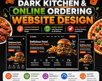 WordPress Food Delivery Website Design and Setup, Dark Kitchen, Online Ordering, Custom Templates, wordpress website, web developer