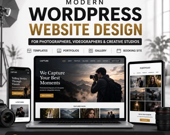 Wordpress Website design for Photographers, videographers and creative studios. Their portfolios, gallery and booking systems
