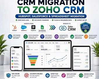 CRM Migration to Zoho CRM | HubSpot, Salesforce and Spreadsheet Migration | Data Transfer, Setup and Configuration Expert