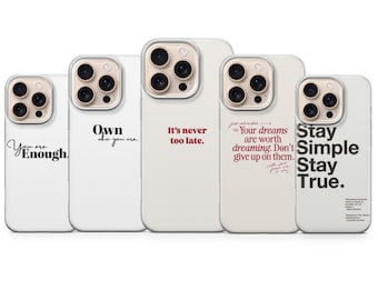 Short Inspirational Phone Case typography Cover for iPhone 17, 16, 15, 14, 13, 12, 11, Samsung S25, S24, S23, Pixel 10, 9, 8, 7, 6