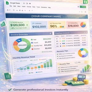 Google Sheets Invoice Tracker | Automated Invoice System and Template Spreadsheet