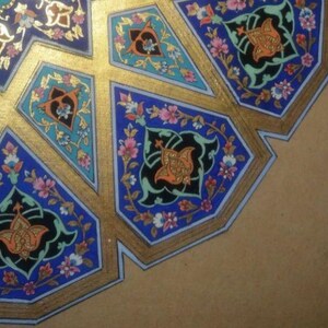 Original Handmade Persian Illumination Artwork – 24k Gold Shamsa Design, Framed image 5