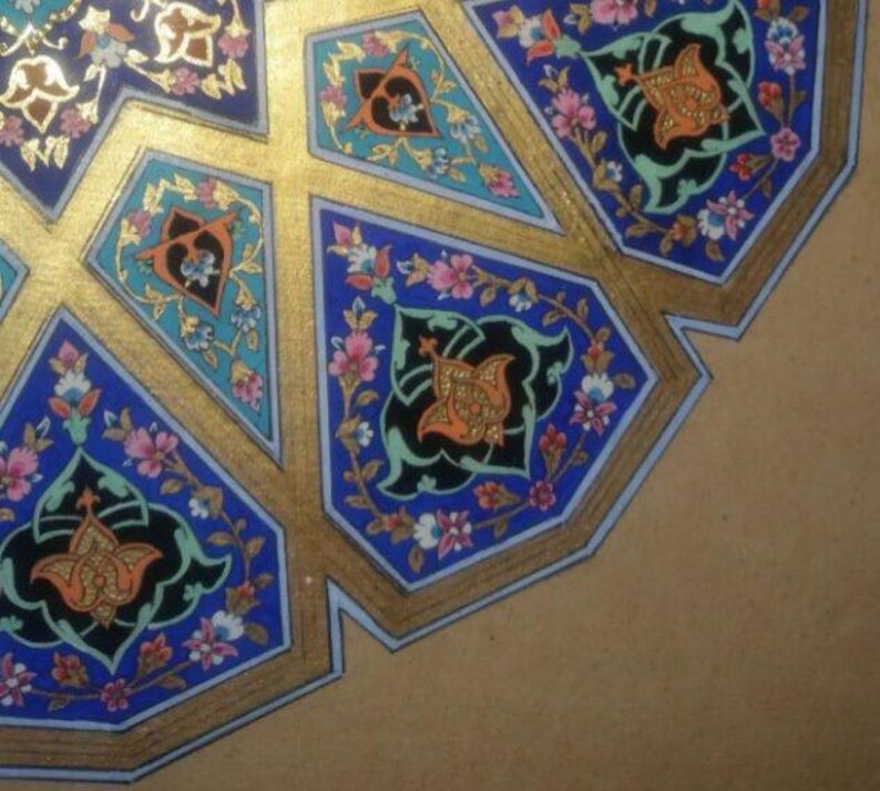 Original Handmade Persian Illumination Artwork – 24k Gold Shamsa Design, Framed image 5