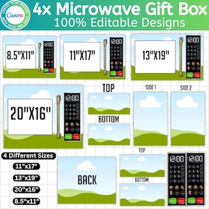 Mikrowellen-Geschenkbox-Vorlage, Canva Bearbeitbare Osterbox, Schaumstoffbrett-Gastgeschenkbox, Partygeschenkverpackungsdesign, sofort-Download