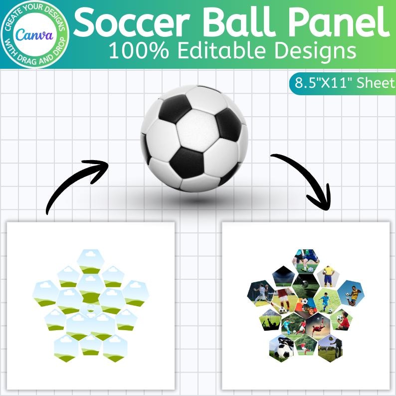 Soccer Ball Panel Template, Canva Editable Soccer Ball Panel, Custom ...