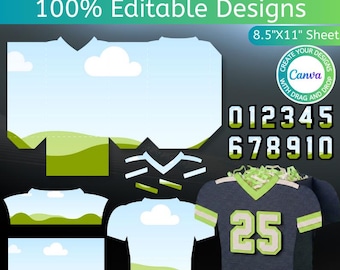 T-Shirt Gift Box Template, Canva Editable Sports, Sports Theme Gift, Basketball T Shirt Template, Jersey Handbag Gift Box, Digital Download