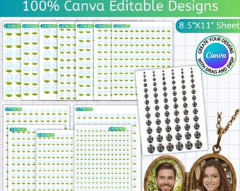 Custom Photo Oval Locket Template, Locket Add Photo Canva Editable Template, Oval Photo Frame Locket, Photo For Gifts,  Digital Locket Image