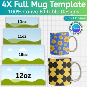 12 Oz Mug Template - Etsy