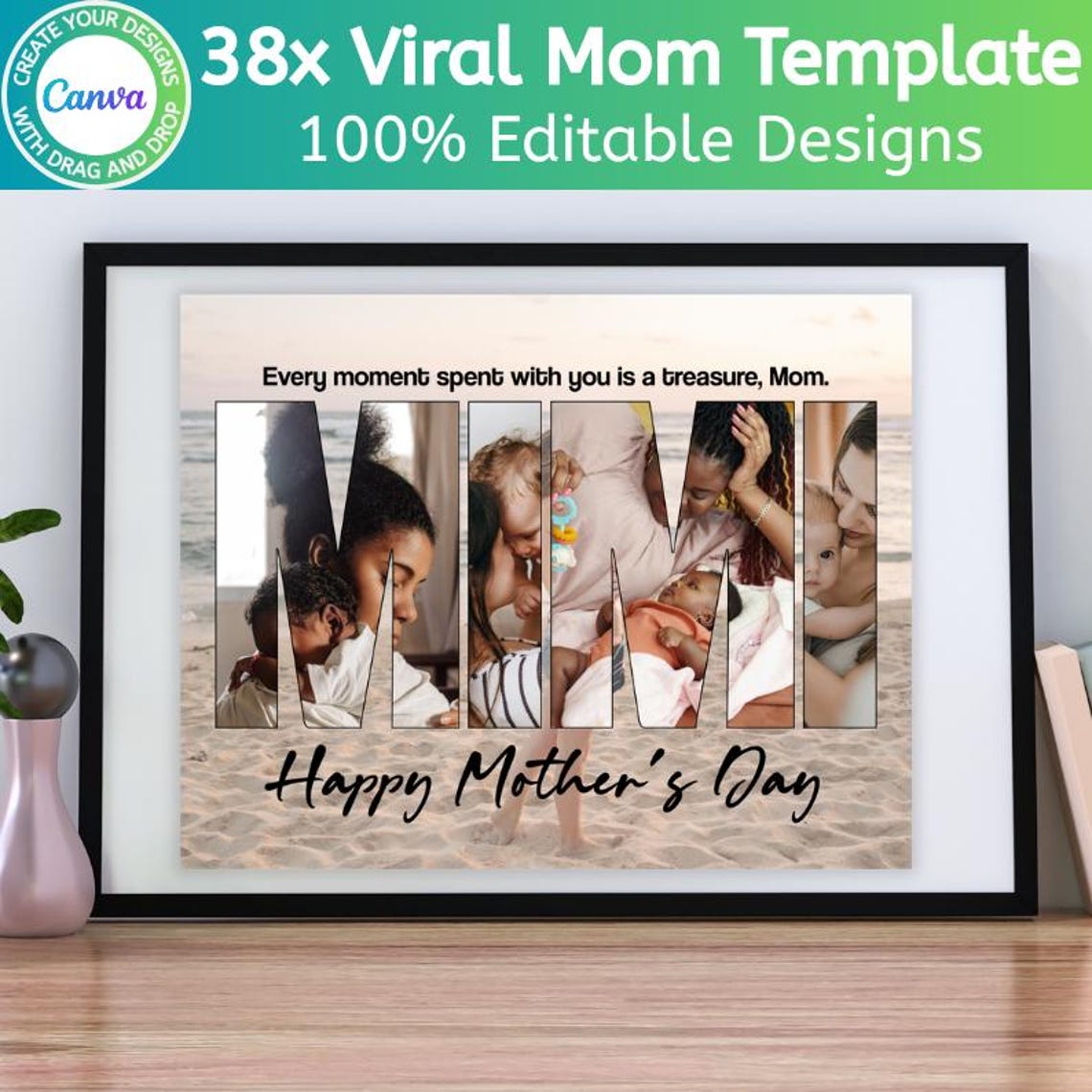 Viral Mom Bundle Template, Canva Editable Mothers Day Photo Collage ...