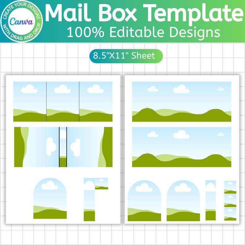 Mail Box Template, Canva Editable Mailbox Design, Mail Box Sleeve ...