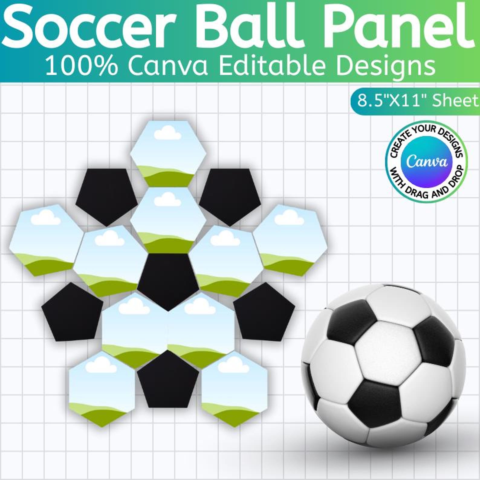 Soccer Ball Panel Template, Canva Editable Soccer Ball Panel, Custom ...