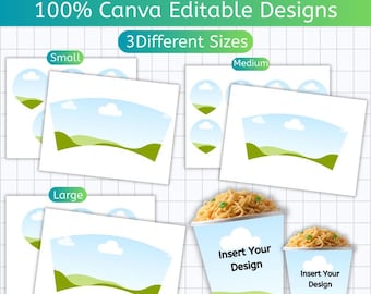 Sjabloon noedelkop, Canva bewerkbaar labelontwerp kopnoedel, afdrukbare feestbedankje, ontwerp klein, middelgroot en groot noedelkop, direct bestand
