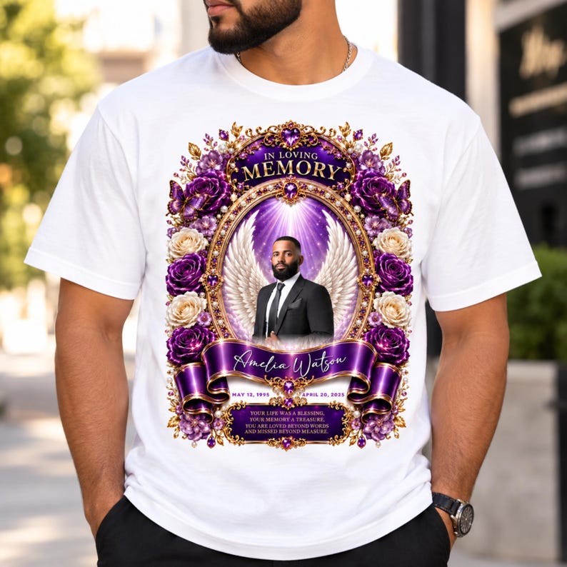 13 in Loving Memory Templates, Canva Editable Memorial Shirts Template, Funeral Tee Design, RIP ...