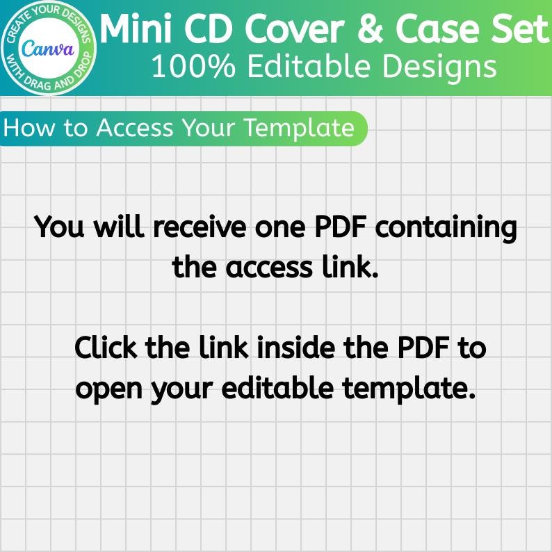 Mini CD Cover & Case Set Template, Canva Editable CD Sleeve Case Cover ...