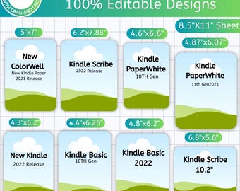 Kindle Insert Bundle Template, Canva Editable Kindle Insert E book Insert, Digital Planner Page for Reading and Journaling, Digital Download