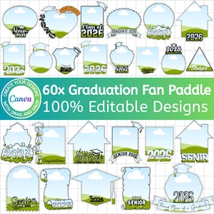 2026 afstuderen fan paddle-bundel, canva bewerkbare klasse van 2026 fan paddle-sjabloon, slepen en neerzetten senior grad T-shirt fotolijstsjabloon