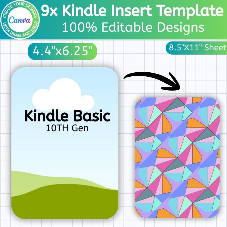 Kindle Insert Bundle Template, Canva Editable Kindle Insert E Book ...