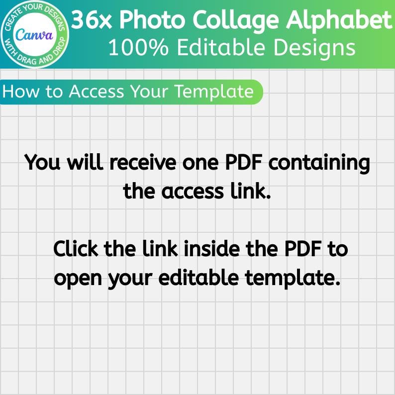 Photo Collage Letters and Numbers Template, Canva Editable Alphabet ...
