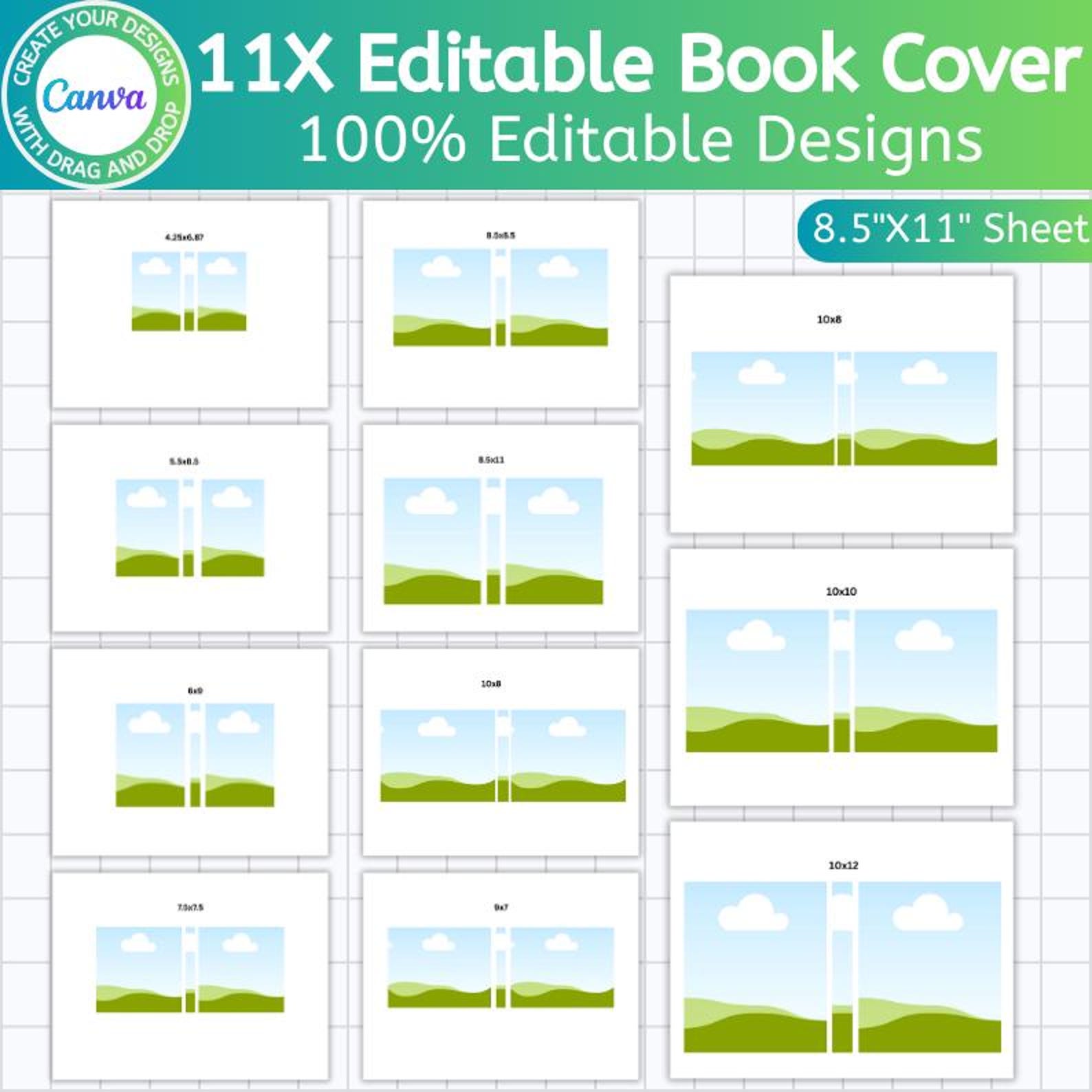 Editable Book Cover Template, Canva Editable Book and Magazine Cover ...