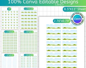 Sjabloon bundel naamlabel, canvas bewerkbare sjabloon schoollabel, afdrukbaar naamplaatje, terug naar school, naam schoolbenodigdheden, digitaal bestand