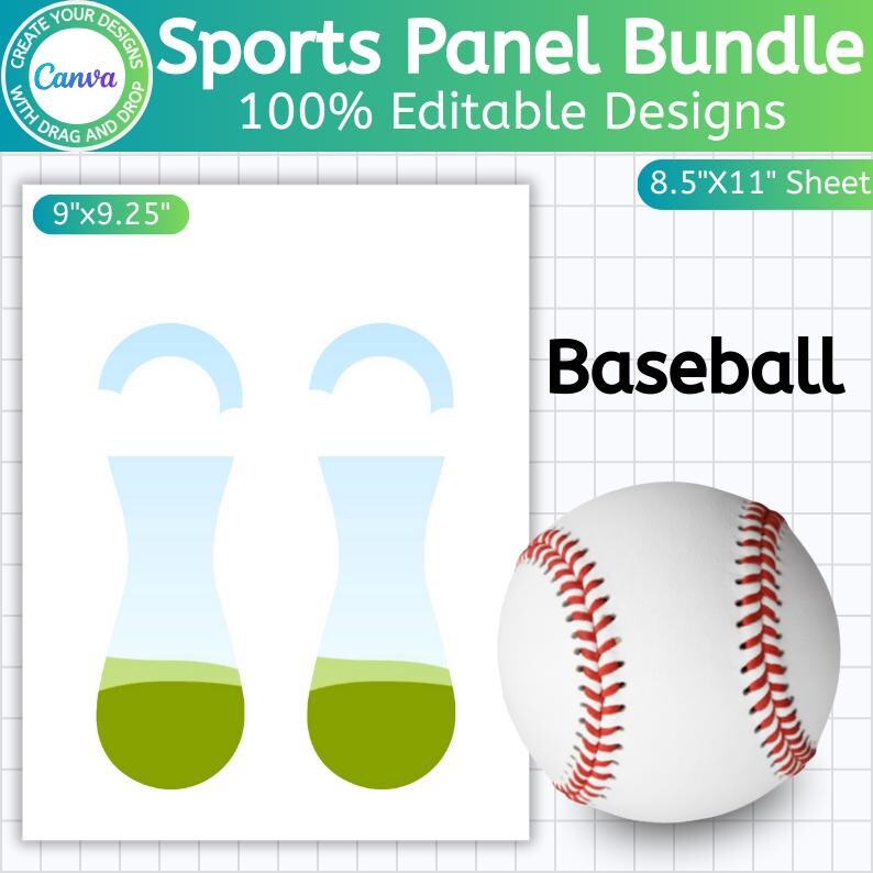Sports Panel Template Bundle, Canva Editable Basketball, Football ...