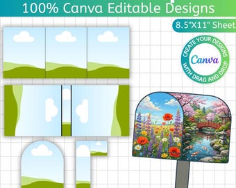 Mail Box Template, Canva Editable Mailbox Design, Mail Box Sleeve, Editable Drag and Drop Small Mail Box Template, Digital Download