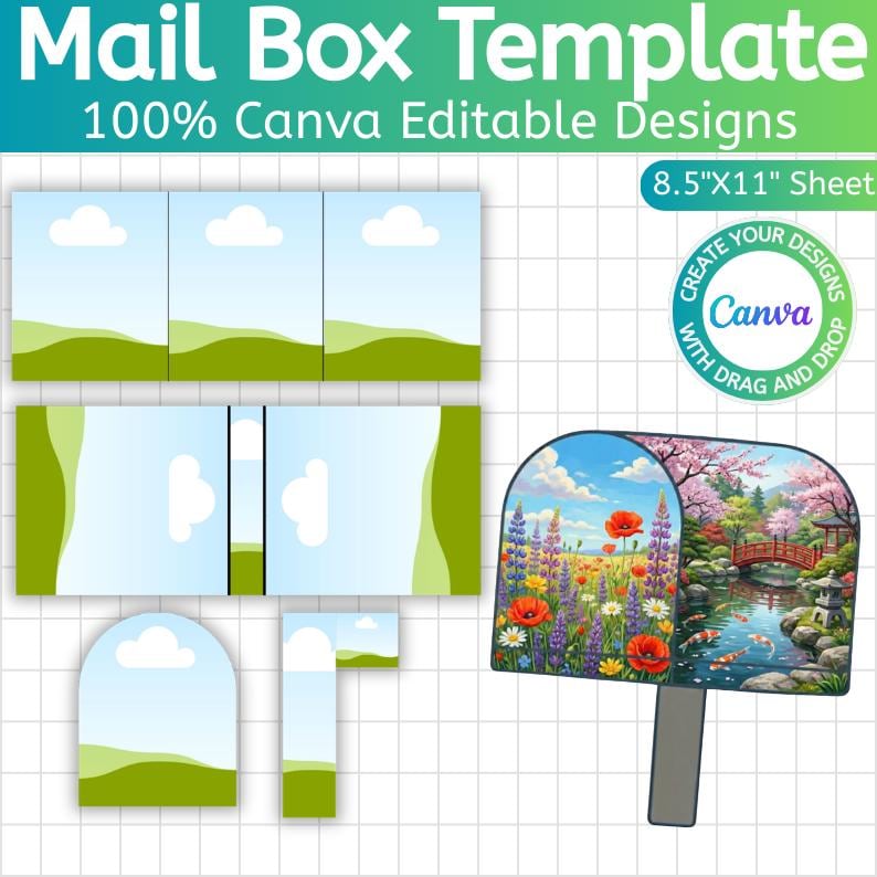 Mail Box Template, Canva Editable Mailbox Design, Mail Box Sleeve ...