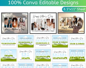 Viral Mom Bundle Template, Canva Editable Mothers Day Photo Collage Frame, Mom Gift Family Photo Collage, Drag And Drop, Instant Download