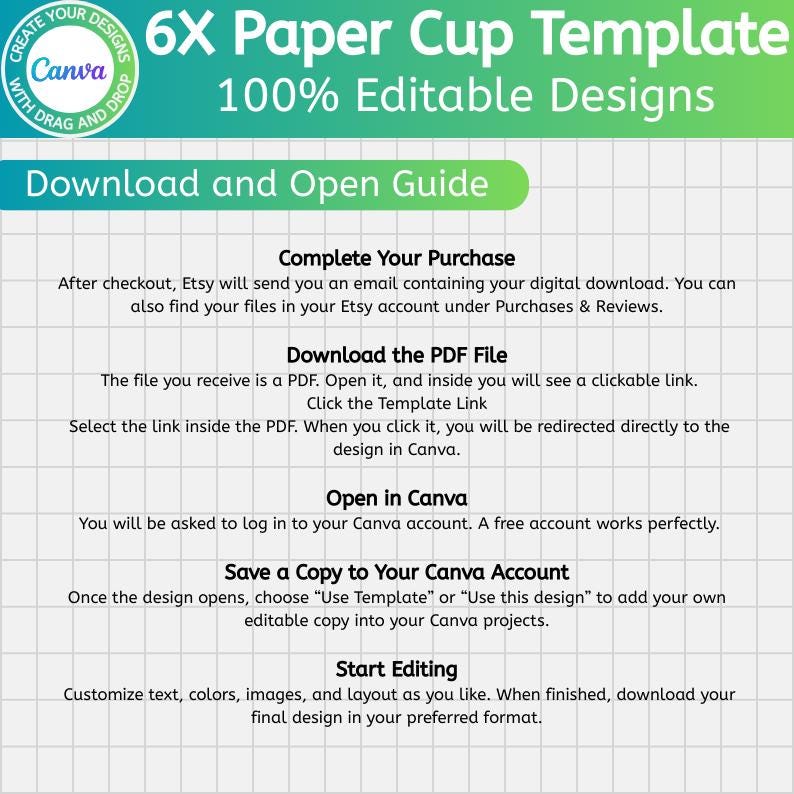 Paper Cup Template Bundle, Canva Editable Paper Cup Label, 4oz, 8oz ...