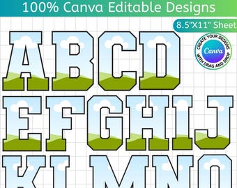 Varsity Frame Letters Canva Template, Alphabet & Name Frame Template, Sublimation Design, Mom Canva Font, Add Own Image, Instant Download