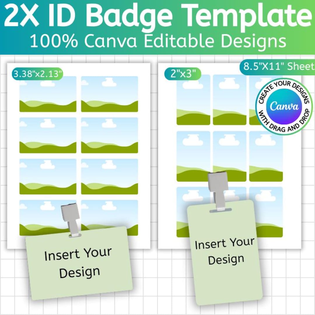 Customizable Id Badge Canva Editable Template, Name ID Badge Frame ...