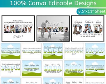Viral Daddy Canva Editable Template Mega Bundle, Papa Photo Collage, Papa Photo Frame, Daddy Photo Print, Fathers Day Gift, Grandpa Gift