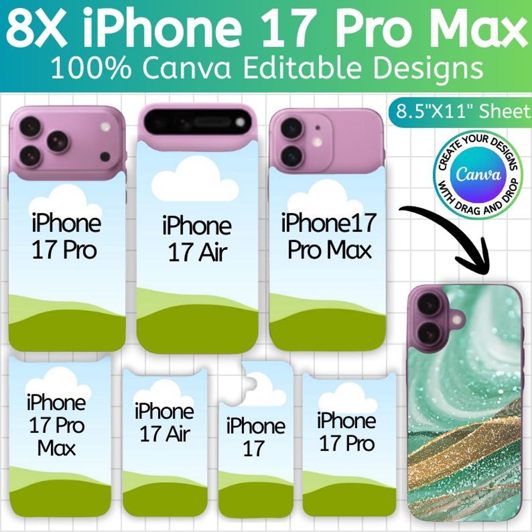IPhone 17 Case Template, Canva Editable iPhone Case Bundle, Air ...