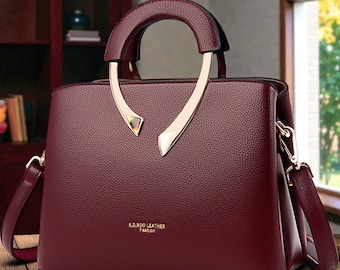 Elegant Structured Top Handle Bag | Chic Crossbody Shoulder Purse | Modern Everyday Women’s Handbag
